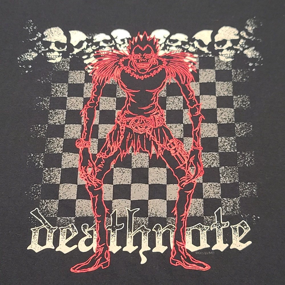 Fruit of the Loom Death Note T-Shirt Mens L Black Ryuk Graphic Anime Manga Tee